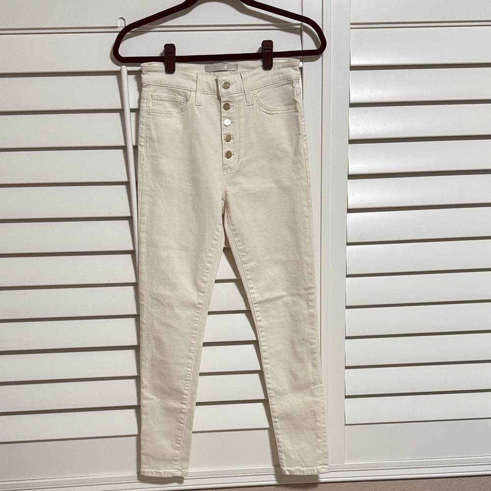 Joe's Jeans High Rise Cream Button-Fly Jeans